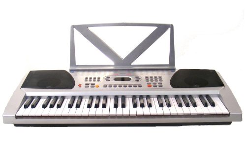 Electronic Portable Piano Keyboard with AC adapter- 54 Keys Silver product image