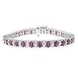 14K White Gold Ruby and Diamond Bracelet