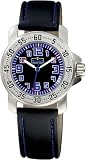 Scout - 280376001 - Montre Enfant - Garçon - Quartz analogique - Bracelet Cuir Noir - Sport  -  Boitier Acier - Bleu