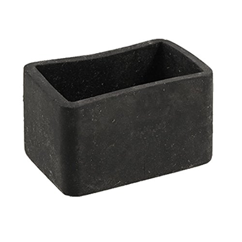 Rubber Rectangle Cap Table Chair Leg Protector 25mm x 38mm Black