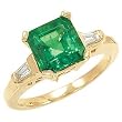 14K Yellow Gold Emerald and Diamond Ring