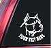 Personalized With Your Text Vinyl Decal Sticker - Pitbull Head