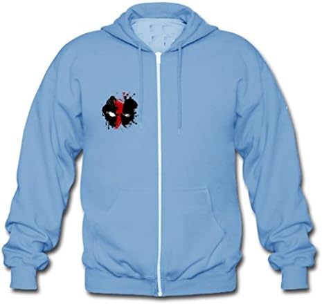 Xialaoji Personzlied X-men Deadpool Men's Gildan Full Zip Hooded Sweatshirt Blue Small