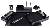 IMAGE OF Majestic Goods Leather Desk Set, 7 Piece, Black (105-DSG7K)