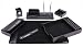 Majestic Goods Leather Desk Set, 7 Piece, Black (105-DSG7K)