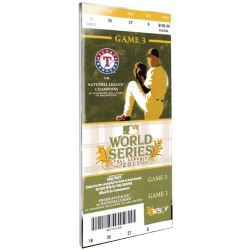 MLB Texas Rangers 2011 World Series Mega Ticket