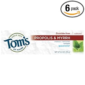 Tom's of Maine Natural Care Toothpaste, Antiplaque, Spearmint, 6 oz (170 g) (Pack of 6)