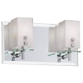 Dainolite V099-2W-PC 2-Light Vanity with Frosted Glass, Polished Chrome