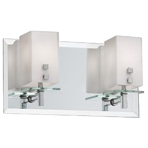 Dainolite V099-2W-PC 2-Light Vanity with Frosted Glass, Polished Chrome by 