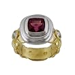 14K Two-Tone Gold Pink Tourmaline and Diamond Ring