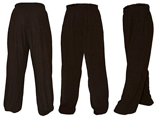 Tai Chi Kung Fu Soft Black Cotton Pants - Adult Unisex XX-Large