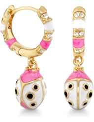 Lauren G Adams Girls Gold Ladybug Dangle Earrings with Enamel