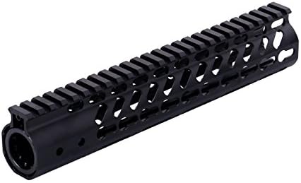 Mid Length 10" Free Float, Ultra Light Super Slim, Side Key Mod Mount, Picatinny Top Rail System for Rifle (Black)