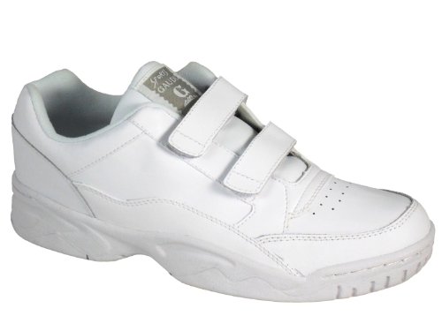Men's Gaudi Velcro Leather Upper Wide Fitting Trainer White UK 8
