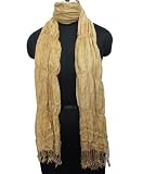 IBA Viscose Pashmina Scarves Shoulder Neck Scarf Shawl Womens Stole- Beige 70 X 20 inches