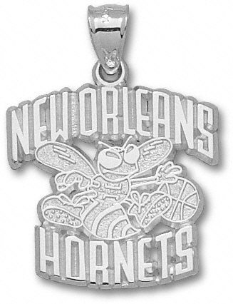 New Orleans Hornets Sterling Silver Logo 1'' Pendant