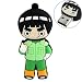 16GB USB Flash Drive RQ1176 Rubber Naruto Rock Lee Shaped 16G Memory Stick (Green and Black)