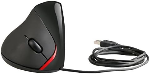 Inoble Vertical Shape Optical Mouse, USB Wired Speed Adjustable Stand Gaming Mice 5 Buttons, Ergonomic Design Offers Comfortable Handle Feeling &amp; Alleviate Wrist Fatigue (Black)