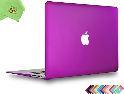 UESWILL Smooth Soft-Touch Matte Frosted Hard Shell Case Cover for MacBook Air 11" + Microfibre Cleaning Cloth, Deep Purple
