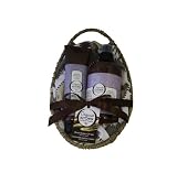 Upper Canada Soap & Candle Organic Kitchen Bread Basket and Cotton Tea Towel Gift Set with Dish Soap and Intensive Hand Repair, Lavender Bergamot Scen