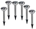 Solar Power, Outdoor Solar Garden Lights, Stainless Steel Pack of 6: