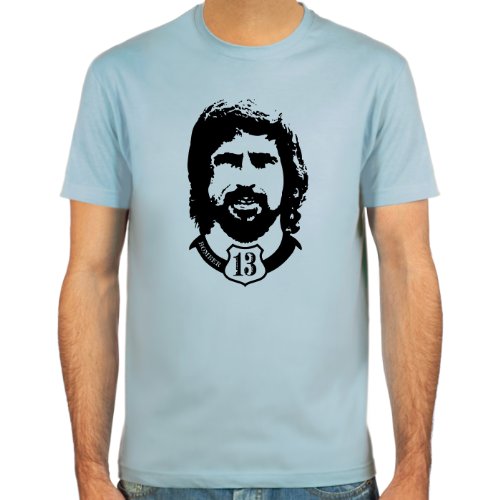 T-Shirt Gerd Müller ::: Farbauswahl: skyblue, sand, weiß oder deepred ::: Größen: S-XL ::: Fußball-Kult