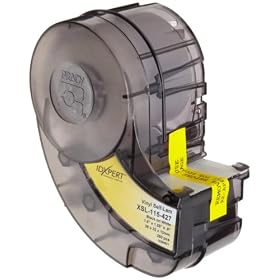 Brady XSL-115-427 Idxpert 1.25" Height, 1.5" Width, B-427 Self-Laminating Vinyl, Black On White And Translucent Color Label (250 Per Cartridge)