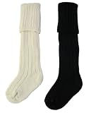 Boy Kilt Sock/Hose Cream Or Black 3-7, 8-12, 12.5-3.5