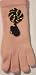 Pink Color One Size Angora Lamb Wool Reinforced with Nylon Fiber Gloves with Gold and...
