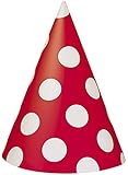 8 Count Red Polka Dot Party Hats