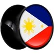 13mm Black Acrylic Phillippines Flag Saddle Plug