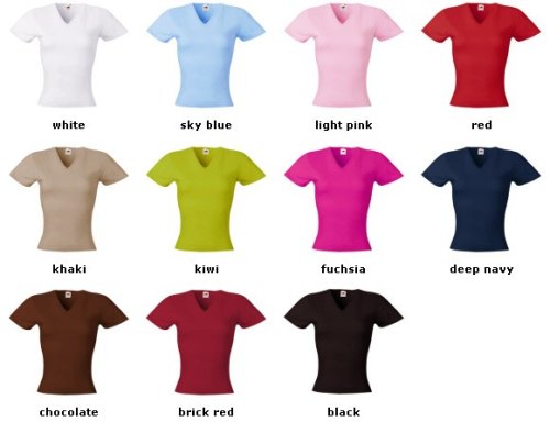 Fruit of the Loom - Damen T-Shirt 'Lady Fit V-Neck'