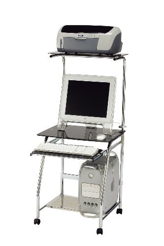 KOEKI ガラスコンピューターデスク ブラック PCW-50G(BK) 