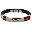 Stainless Steel Rubber Bracelet Orange 7.25 inches Bucasi Stainless Steel Rubber Bracelet Orange 7.25 inches Bucasi