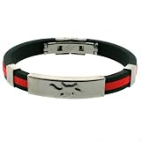 Stainless Steel Rubber Bracelet Orange 7.25 inches Bucasi