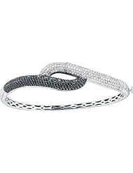 2.53ctw 2.8mm (1/9") Black Diamond Fashion Bangle 14K White Gold