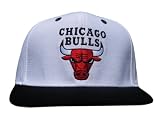 NBA Retro Chicago Bulls Snapback Hat Cap - White / Black 2 Tone