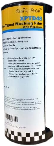 IPS Industries XPTD48 Pre-Taped Masking Film Roll with Dispenser, 30 yds Length x 48" Width (Pack of 1)