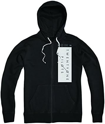 Twenty One Pilots Sweatshirt Long Sleeve Cardigan Outerwear Men Hoodies (Large, Black)