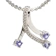 14K White Gold Tanzanite and Diamond Pendant