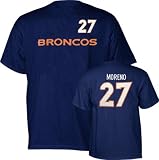 Denver Broncos Girls 7-16X Shirred Front Short Sleeve Top - Large (12-14)