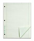 TOPS Engineering Computation Pad, 3-Hole Punched, 8.5 x 11 Inches, 5 Squares per Inch, 100 Sheets, Green, (35510)