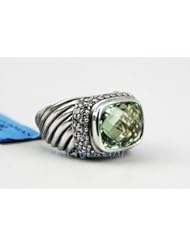 Single Detail Page Misc: David Yurman Sterling Silver Diamonds 1.29 Ctw Pave Modern Noblesse Green # 21 - David Yurman