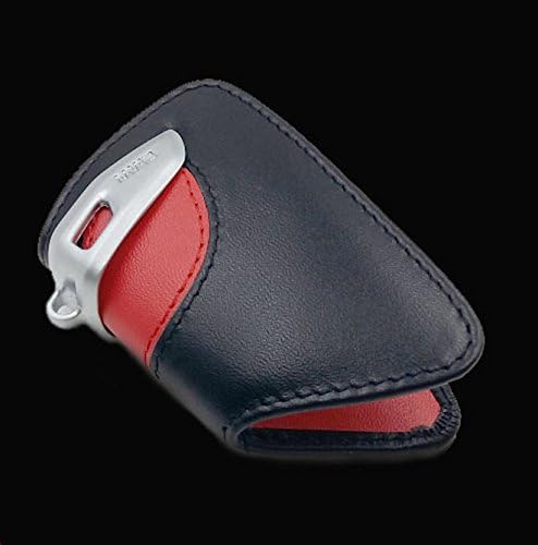 For BMW X5 2014 X6 2016 original cars remote controller keys bag auto holder Genuine Protective Leather car key case cover wallet purse Black &amp; Red