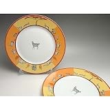 HERMESエルメス◆アフリカ ブラウン27cmプレート◆ペア◆シマウマ(並行品) HERMES