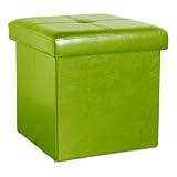 Kennedy Home Collection 15-Inch Faux Leather Folding Ottoman