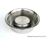"Not So Fast" Slow Feeding Stainless Steel Bowl - 3qt
