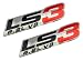 2x (pair/set) LS3 6.2L V8 Red Engine Emblems Badges Highly Polished Aluminum Chrome Silver for GM General Motors Chevy Chevrolet