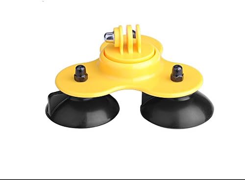 Kahca - 3 Vacuum Car Vehicle Suction Cup Accessory Kit With Plastic Mount For GoPro Hero4 Silver Black Hero 4 3+ 3 2 Session (Yellow)