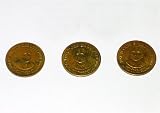 1960's Vintage Collectible Shell Gasoline Station Presidential Coin Game President Tokens 1, Lot (3): Franklin & Theodore Roosevelt, Truman